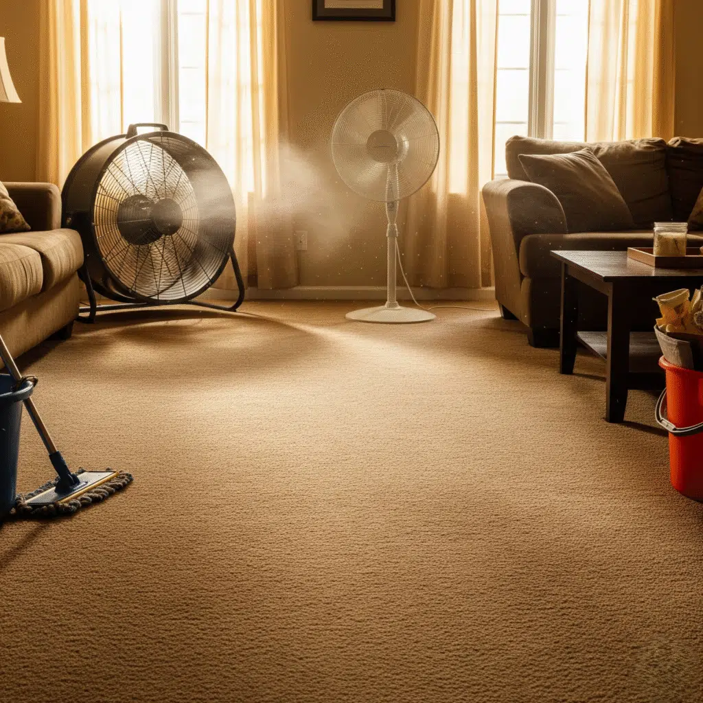 Carpet Drying in progress