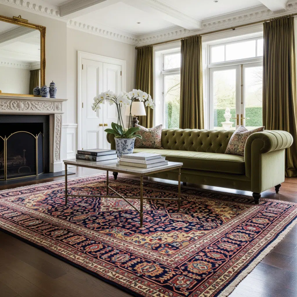 Hand-Knotted Oriental Rugs in a living room