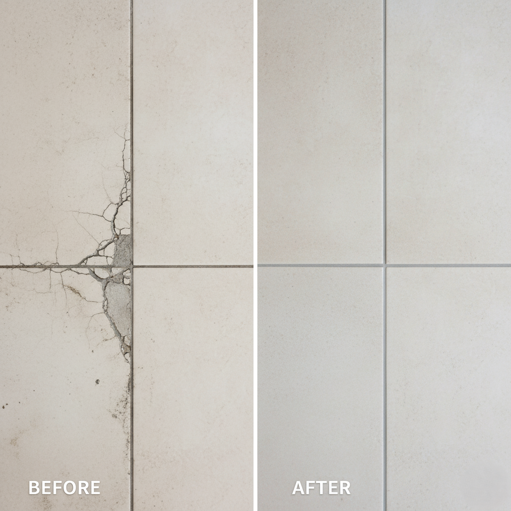 comparison of professional grout cleaning and sealing.