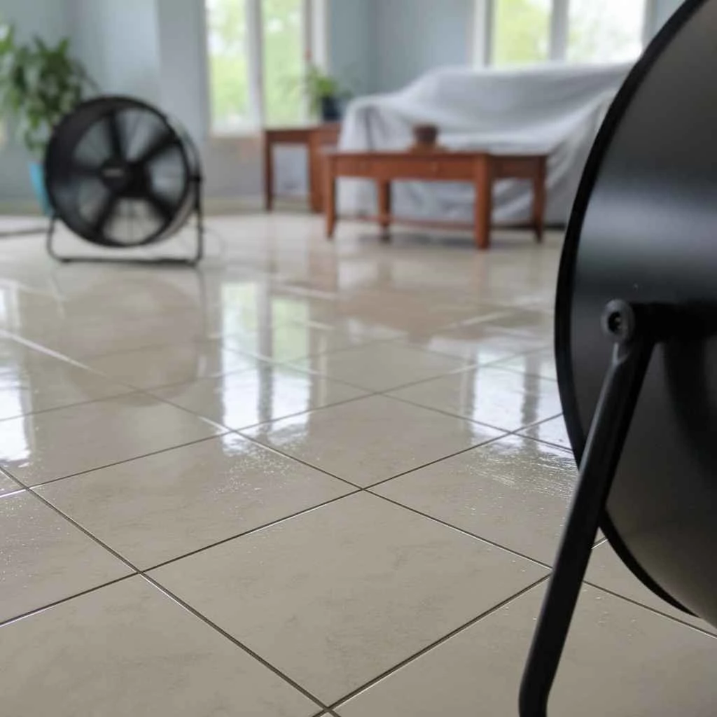 Close-up of clean tile and grout lines after professional service