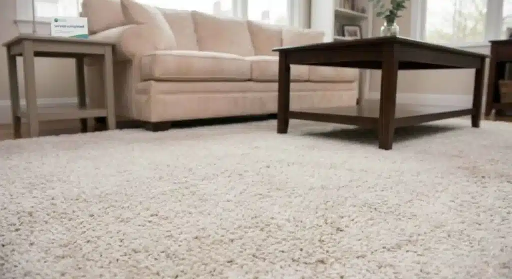 Freshly cleaned carpet after stain removal service in New Haven