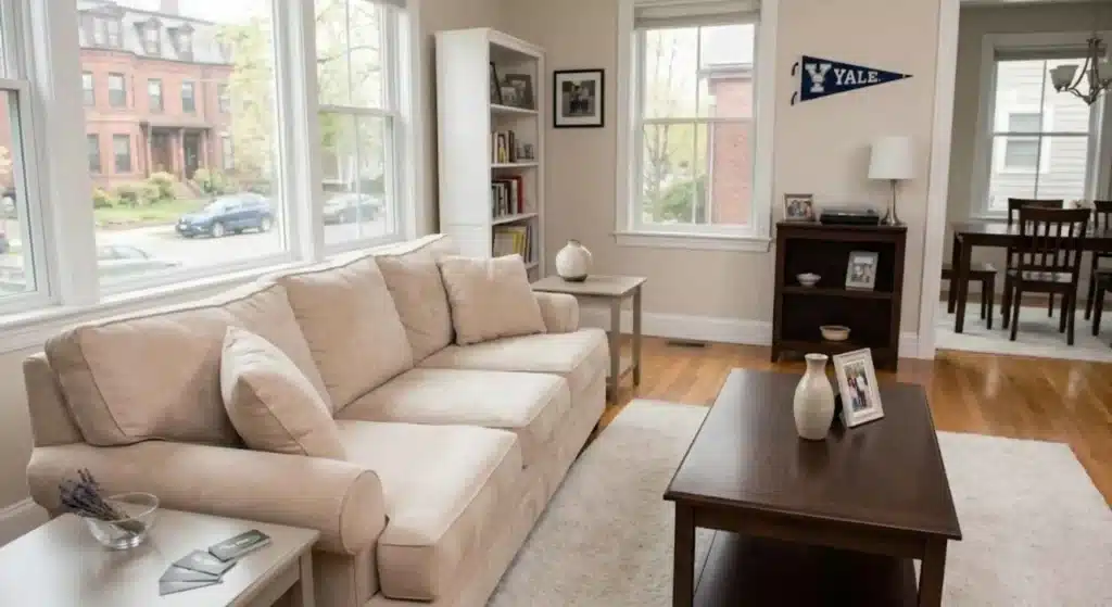 Freshly cleaned upholstery and furniture in New Haven home