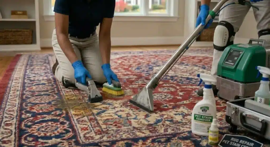 Pet stain removal from rug by New Haven cleaning experts