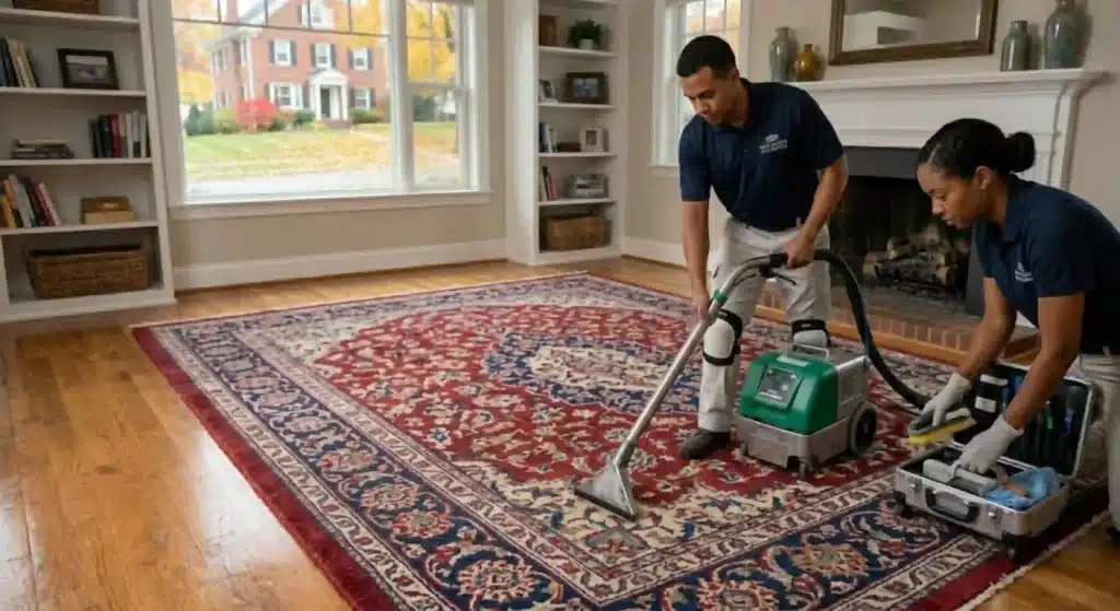 Professional rug cleaning service in New Haven home